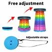 Round Rainbow Telescopic Folding Stool, Portable Lightweight Collapsible Camping Seat for Picnic Beach Travel Hiking