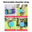 Round Rainbow Telescopic Folding Stool, Portable Lightweight Collapsible Camping Seat for Picnic Beach Travel Hiking