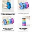 Round Rainbow Telescopic Folding Stool, Portable Lightweight Collapsible Camping Seat for Picnic Beach Travel Hiking