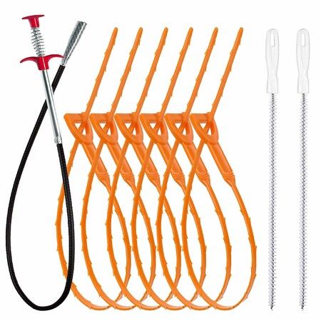 9 Pack Drain Clog Remover Snake Tool Set,90cm 60cm Hair Catcher Auger with Cleaning Brush for Toilet Kitchen Sink Bathroom Tub Sewer,Heavy Duty