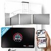 360 Degree Trifold 3 Way Mirror with LED Lights, Adjustable Hanging Barber Mirror for Self Hair Cutting, DIY Haircut & Braiding Tool for Men Women