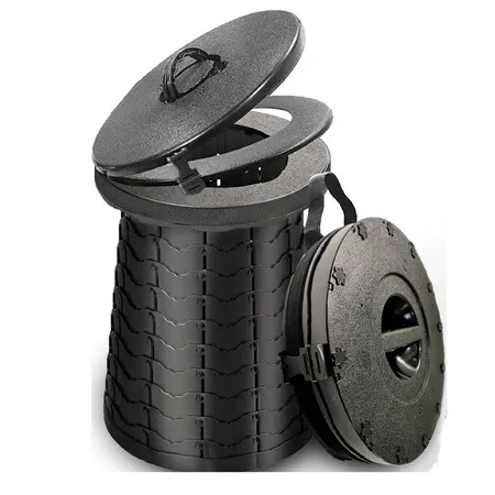 Adjustable Height Portable Camping Toilet, 661lbs Heavy Duty 19.7 Inch Collapsible Porta Potty for Outdoor Camping Travel