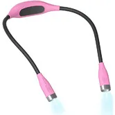 Rechargeable LED Neck Reading Light, Book Lights for Reading in Bed, 3 Brightness Levels with Flexible Soft Arms Great for Reading Craft Knitting (Pink)