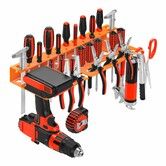 Metal Wall Mount Hand Tool Storage Rack, Screwdriver Pliers Hammer Organizer for Garage Workshop Workbench (Orange)