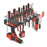 Metal Wall Mount Hand Tool Storage Rack, Screwdriver Pliers Hammer Organizer for Garage Workshop Workbench (Black)