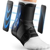 Slim Fit Lace Up Ankle Brace Compression Support Sports Stabiliser Dual Gel Pads Breathable Air Fabric Running Sports Size M