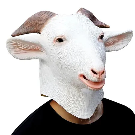Goat Mask Natural Latex Goat Costume Mask for Halloween Parties and Cosplay