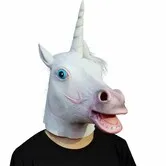 Unicorn Head Mask, Latex Unicorn Costume Mask for Halloween Parties and Cosplay