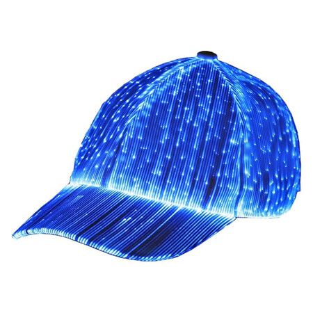 Hip Hop Luminous LED Baseball Cap Hats for Christmas Rave with 7 Colors Light USB Charging, White