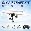 RC Paper Airplane Kit DIY Electric Remote Control Plane with Gyro Stabilizer,Dual Propellers Rc Plane Kit,Lightweight Foldable Flying Stem Toy