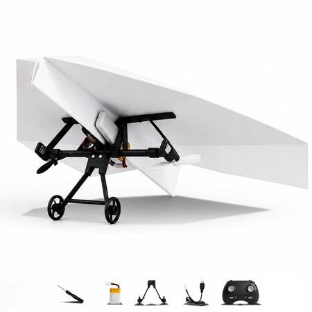 Paper Airplane Kit DIY Rc Plane Micro to Build Remote Control Power Motor Aircraft with Propeller Electric Flying Motorized Module