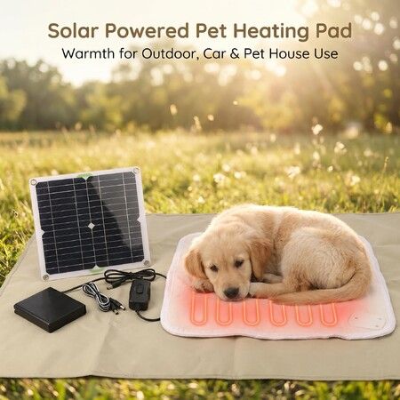 Solar Heated Blanket CAT DOG 12V   with Battery Box  Pet Warming Outdoor Car Seat Dog House Chicken Coop