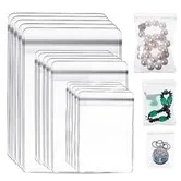 240 Pcs Clear PVC Anti Tarnish Jewelry Zipper Pouches, 3 Sizes Mini Transparent Plastic Storage Bags for Rings Earrings Travel Organizer