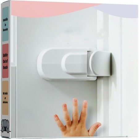 Snap-On Child Proof Door Safety Lock, No Tools & Adhesives Required, Fits Door Knobs, Levers & Handles, Childproof Anti-Open Design for Rental Homes