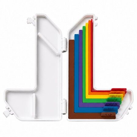 7 Pcs Paper Craft Alignment Guides with Case, Color Coded Tab Precision Layering Spacers for Card Making & Scrapbooking, 1/16-1/2 Inch Increments
