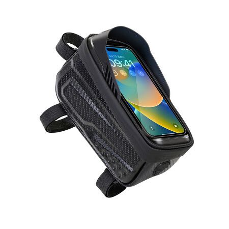 Bike Frame Bag Waterproof Bike Phone Bag,Bike Phone Holder Mount,Bicycle Front Bag,Cycling Pouch with Rain Cover,Bike Accessories for Phones