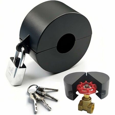 Metal Gate Valve Lock, Fits 1-1/2 to 3 Inch Valve Handles, Gas Water Spigot Lock Device Prevent Unauthorized Water Use & Theft