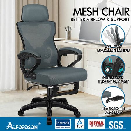 ALFORDSON Office Desk Chair Mesh Executive Computer Fabric Seat Recliner Work