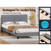 ALFORDSON Bed Frame Single Size Upholstered Wingback Base Wood Fabric Grey SARAH