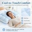 Cooling Pillow for Sleeping,Fluffy Cloud Pillow with Ice-Silk Touch,Breathable Quilted Grid Design,for Side and Back Sleepers,Machine Washable