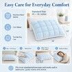 Cooling Pillow for Sleeping,Fluffy Cloud Pillow with Ice-Silk Touch,Breathable Quilted Grid Design,for Side and Back Sleepers,Machine Washable