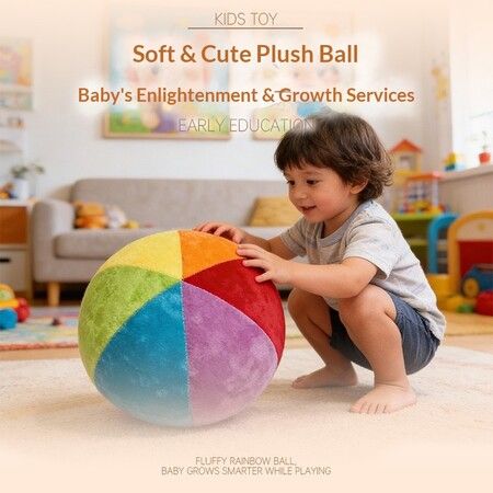 Plush  Bounce Ball 30cm Colorful Plush Hopper Toys for Kids Play Pet  Zipper Easy Clean Chase Stress Relief Cute  Training Exercise Birthday Gift