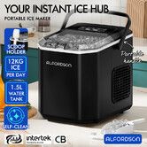 ALFORDSON Portable Ice Maker Machine Bar Countertop 12kg With Handle Black