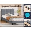 ALFORDSON Bed Frame King Size Mattress Base Platform Fabric Grey Linus