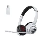 Wireless Headset with Mic for Work,Dual-Mode Bluetooth 2.4GHz Dongle,50H Talk Time,Headphone with mic ENC Noise Cancelling fit for Computer Laptop Teams