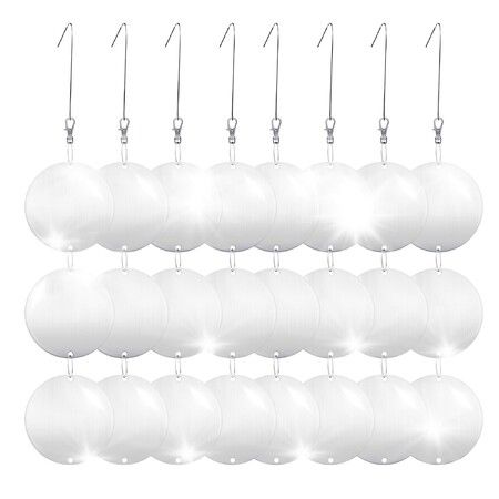 24 PCS Large Double-Sided Reflective Bird Scare Discs Set, Bird Deterrent Reflectors to Keep Woodpeckers Pigeons Away for House Garden Patio Yard Outdoor