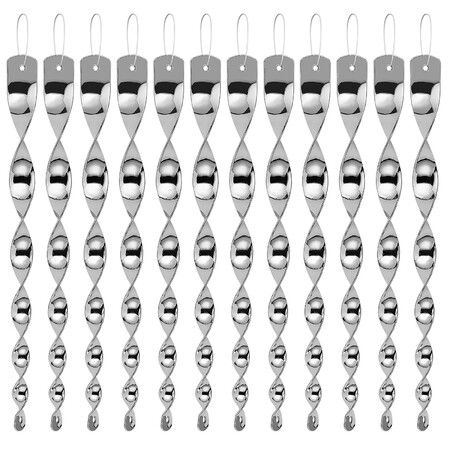 12 PCS Woodpecker Reflective Bird Deterrent Scare Rods, Hanging Reflective Strips to Keep Birds Away for Patio Pool, Christmas Home Decor Ornaments