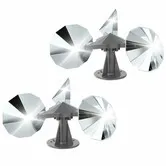 2 Pack Bird Deterrent Reflective Spinning Reflector with Plastic Base, Keep Pigeons Woodpeckers Sparrows Away for Outdoor Boats Roofs Patio Gardens