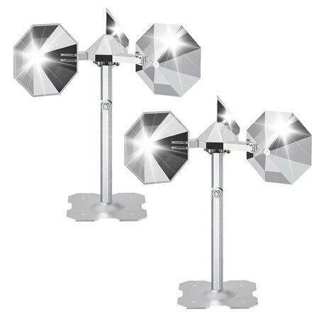 1 Pack Silver Wind Powered Spinning Bird Scare Reflector, Bird Deterrent to Keep Pigeons, Woodpeckers & Seagulls Away for Garden Patio Yard