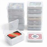 12 Pack Clear Plastic Playing Card Storage Cases with Snap Lids, Mixed Sizes Game Card Organizer Holder for UNO Cards, Standard Decks & Trading Cards