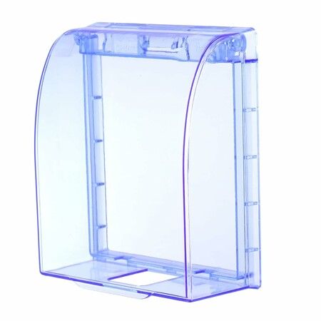 Outlet Cover Box, 4.41 x 3.9 x 1.65 Inch Transparent Plastic Outdoor Outlet Cover Electrical Plug Protector Waterproof for 86 Type Switches