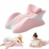 Memory Foam Wedge Pillow,Ergonomic Contoured Bed Positioner Neck Wedge Pillow,27 Degree Angled Body Support Prone Pillow Back Cushion