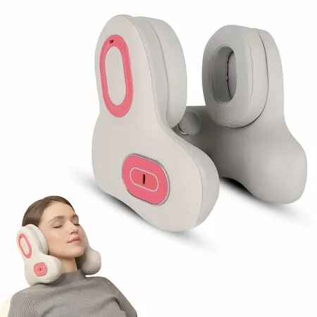 Travel Neck Pillow with Bluetooth Function, Neck Support with Heating Vibration Portable for Plane Car Travel and Daily Rest