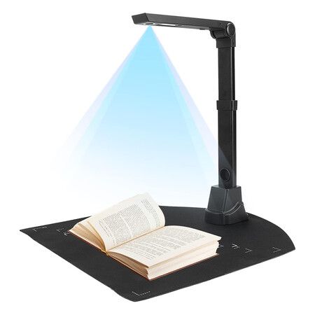 12MP Book Document Camera for Teachers, Capture Size A3/A4, Multi Language OCR Recognition, Real time Projection, Video Recording, Windows, Mac OS, Linux