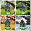 Bird Houses for Outside Cottage Garden Birdhouse Green Resin Birdhouses for Outdoors with Flower and Stone Details