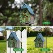 Bird Houses for Outside Cottage Garden Birdhouse Green Resin Birdhouses for Outdoors with Flower and Stone Details
