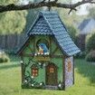 Bird Houses for Outside Cottage Garden Birdhouse Green Resin Birdhouses for Outdoors with Flower and Stone Details