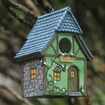 Bird Houses for Outside Cottage Garden Birdhouse Green Resin Birdhouses for Outdoors with Flower and Stone Details