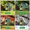 Bird Houses for Outside Cottage-Style Hanging Birdhouse with Flower Accents Hand-Painted Resin Decorative Birdhouses