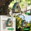 Bird Houses for Outside Cottage-Style Hanging Birdhouse with Flower Accents Hand-Painted Resin Decorative Birdhouses
