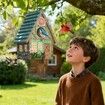 Bird Houses for Outside Cottage-Style Hanging Birdhouse with Flower Accents Hand-Painted Resin Decorative Birdhouses