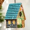 Bird Houses for Outside Cottage-Style Hanging Birdhouse with Flower Accents Hand-Painted Resin Decorative Birdhouses