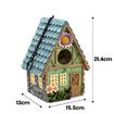 Bird Houses for Outside Cottage-Style Hanging Birdhouse with Flower Accents Hand-Painted Resin Decorative Birdhouses