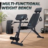 Adjustable Weight Bench 450kg Foldable Preacher Curl Resistance Bands Workout FID Incline Decline Flat Press Strength Training Home Gym Equipment