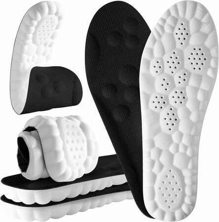 4D Cloud Steppers Insoles for Men and Women Shock Absorption Inserts,Soft Anti-Fatigue,Memory Foam Insoles for Shoes (Men: US 7-10 Women: US 8.5-12)