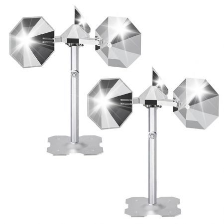 2 Pack Silver Wind Powered Spinning Bird Scare Reflector, Bird Deterrent to Keep Pigeons, Woodpeckers & Seagulls Away for Garden Patio Yard